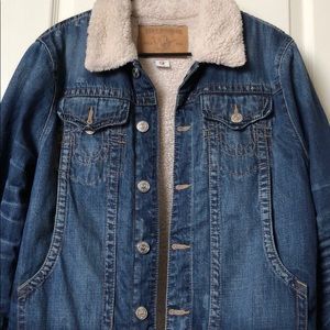 True religion fur denim jacket